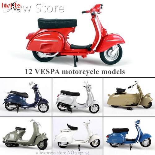 118 12 styles Piaggio scooter alloy model Vespa Vespa motor