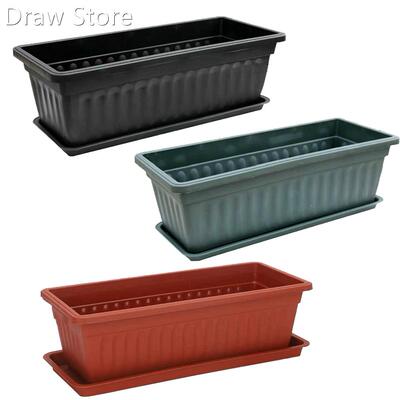 3PCS Plastic Grow Box Window Box Planter Rectangular Windows