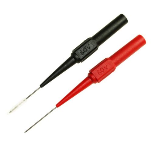 2Pcs Black/Red 0.7mm Jack Copper Test Lead Probe Stainless S