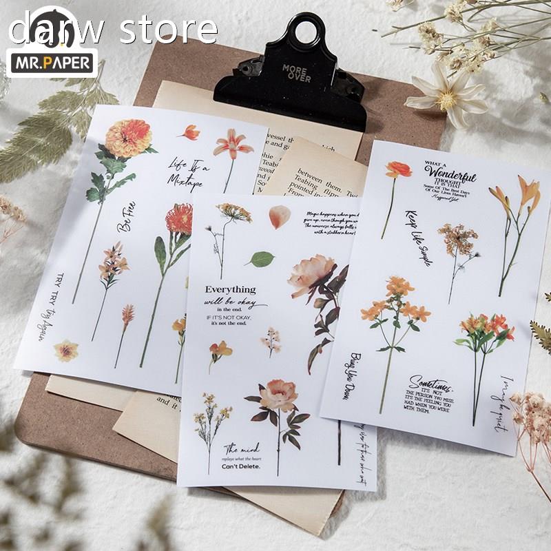 FMr.Paper 3a Pcs/bag 8 Designs Mar1ch lower  SesonSeries Pla