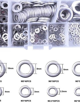 360pcs Washers Set Stainless Steel Flat  Spring Washer Assor