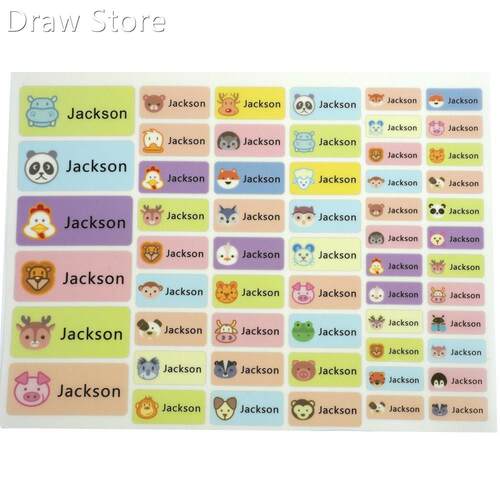 Cartoon Pattern Iron On Label Clothes Custom Name Tags Water