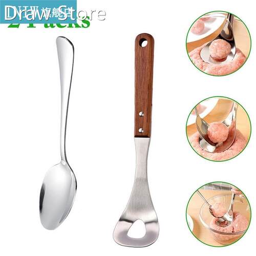 Stainless Steel Meatball Maker Non-Stick Wood Handle Meatbal
