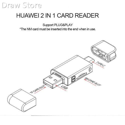 USB-C Type C to NM Nano Memory Card & TF Micro SD Card R