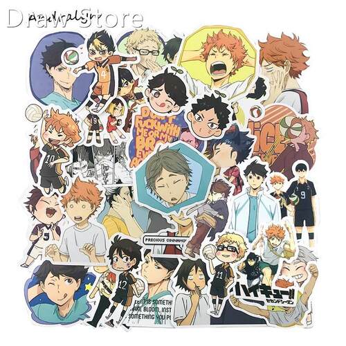 10/50Pcs Haikyuu!! Anime Stickers Volleyball for Mobile Pho
