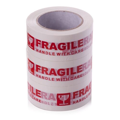 White and Red Fragile Packing Tape Handle with Care Bopp Shi