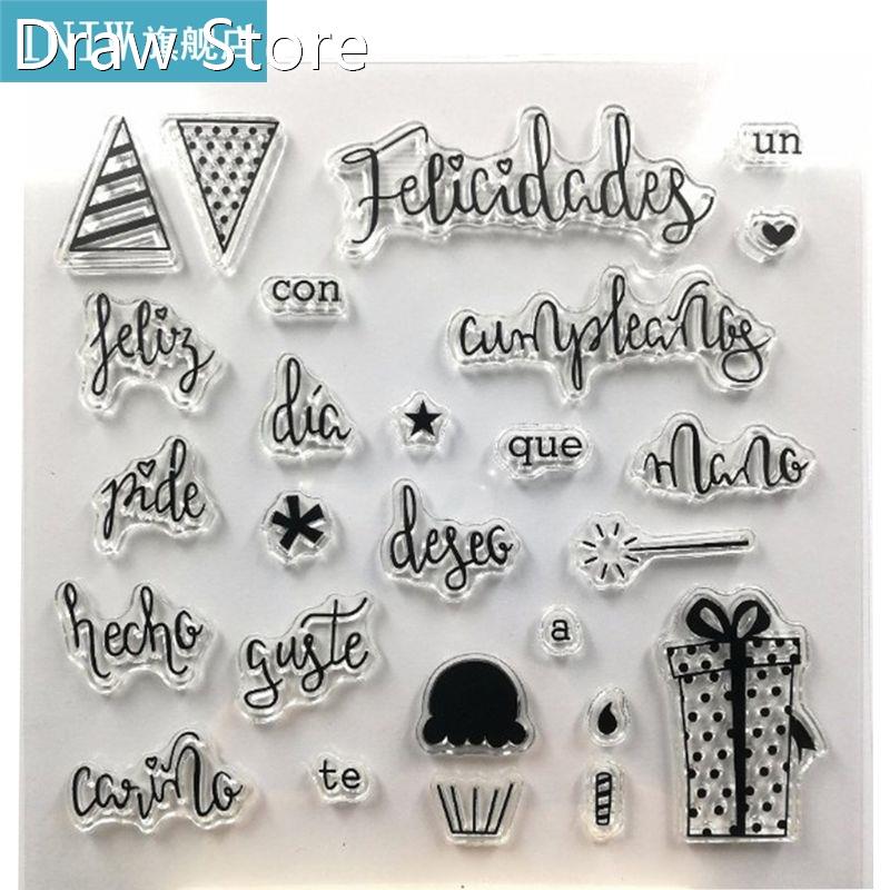 Spanish Gift Silicone Clear Seal Stamp DIY Scrapbooking Embo