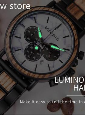 BOBO BIRD Marblep Woo dena1 WatchMen Stowatch Wristwtch Male