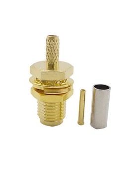 Gold-Plated SMA Connector SMA Female Jack Center Nut Bulkhea