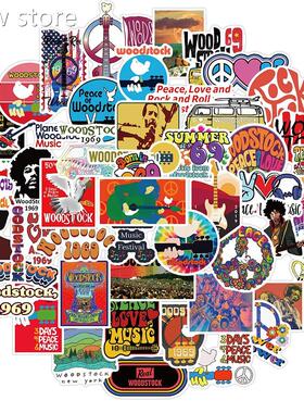 50PCSL Wodostock Music 1Festival Stckers Laptop Guitar ugiga