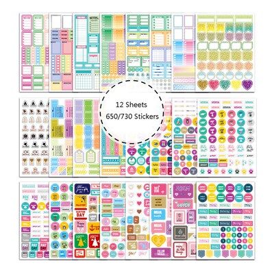 12sheets Study Work Plan DIY Precut Decoration Stationery Di
