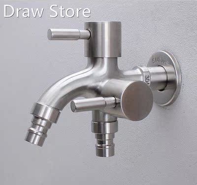 Creative Stainless Steel Wall in Faucet 1 in 2 out Multifun