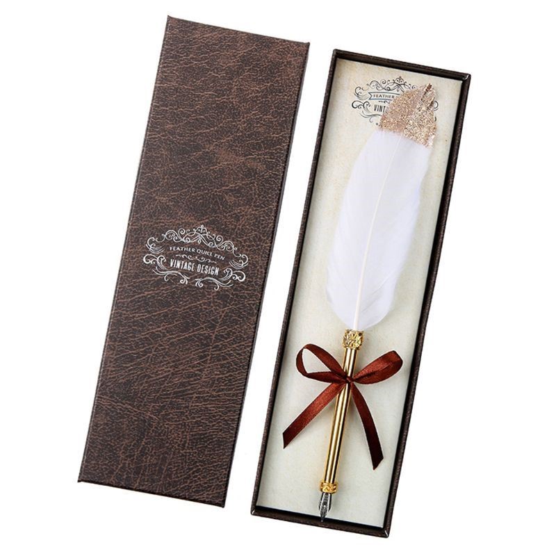 Vintage Quill Dip White Feather Pen Fountain Pens Calligraph