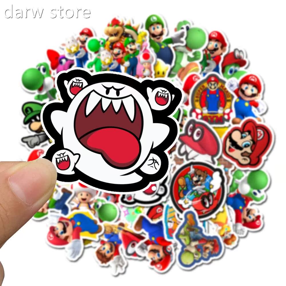 s50 1pc/pack Cartoovn GameSuper Mario Decoratie PVC Sti cker