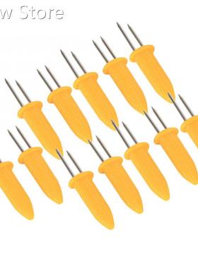 12PCS BBQ Corn Holders Skewers Prongs Corn On The Cob Holder