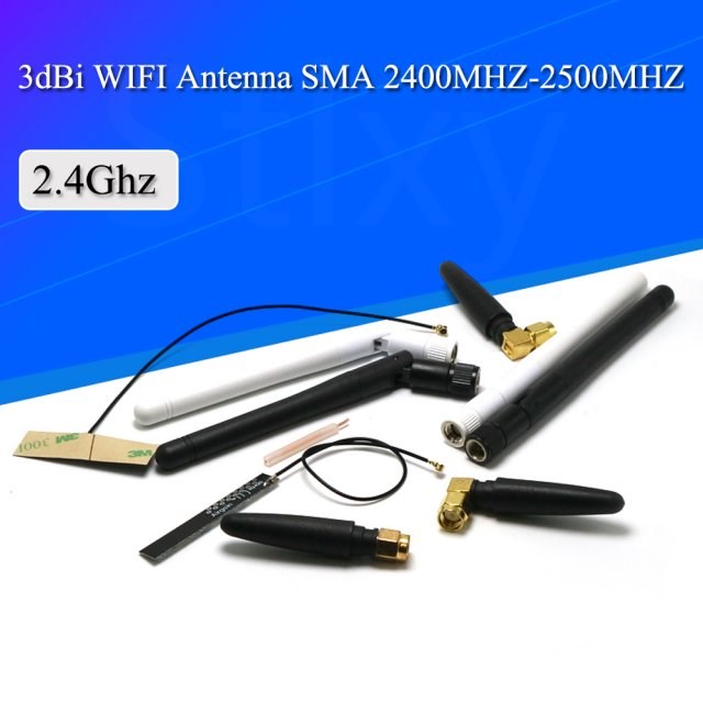 50PCS 2.4Ghz 3dbi  WIFI Antenna 2.4G RP SMA Male Universal A