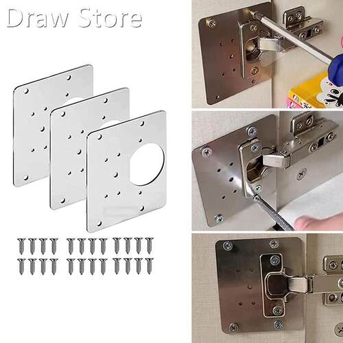 Hinge Repair Plate with 12 Mounting Holes Pratical Repair Ac