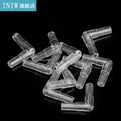 New 10Pcs 2 Way Clear Connector Elbow Tube Air Valves Fittin