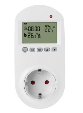 Programmable Plug in Thermostat EU Socket 16A Electric Heati