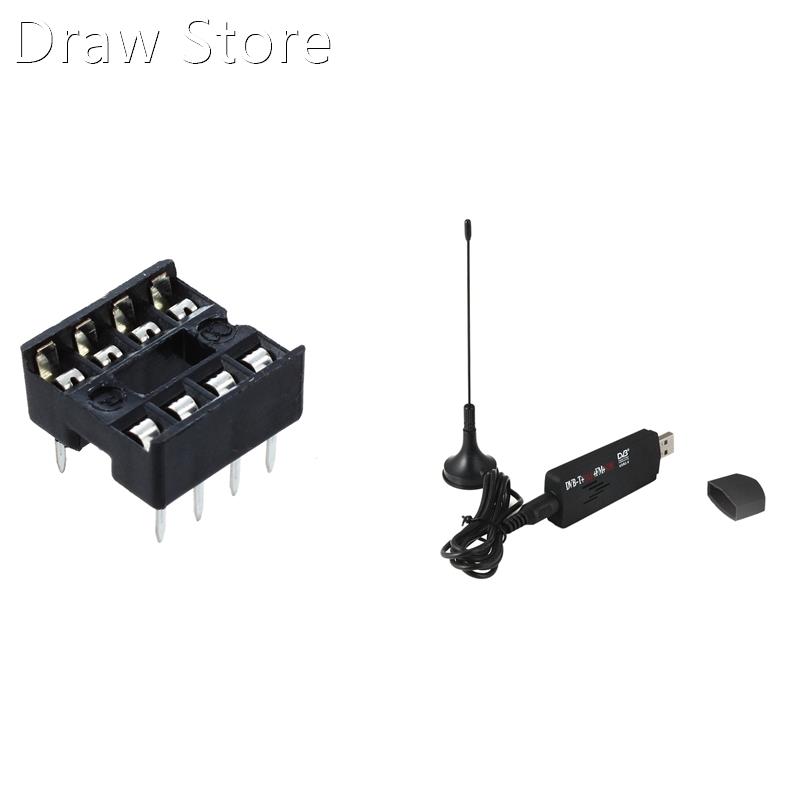 10 Pcs 8 Pin DIP IC Sockets Adaptor 1 Set R820T+ RTL2832U