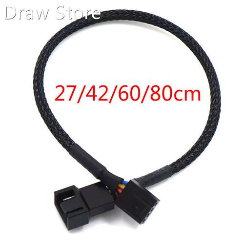 1pc 27/42/60/80cm PWM Extension Cable Mainboard CPU 4 PIN Fa