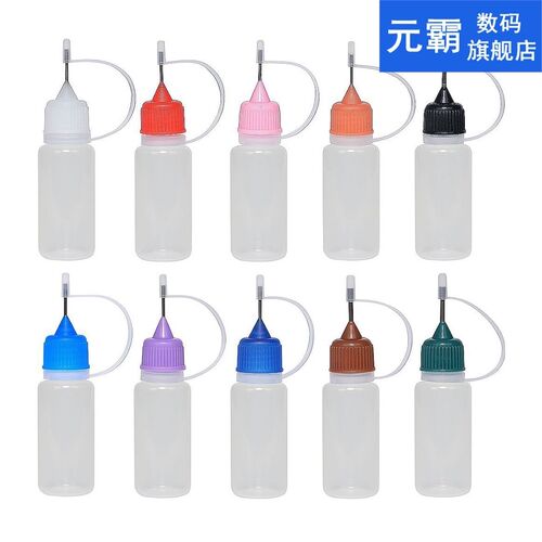 10pcs 10ml Plastic Empty Oil Dropper Bottle with Steel Needl