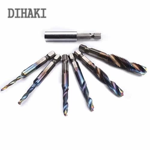 6pcs/set Hand Tap Drill Bits HSS Screw Spiral Point Thread M