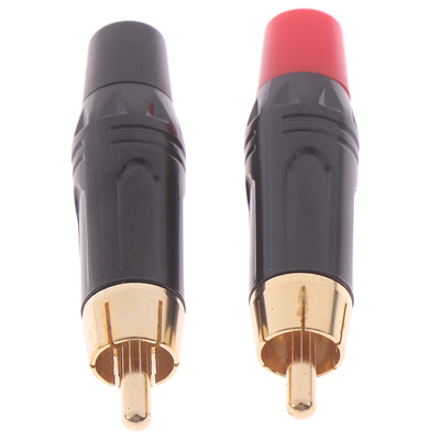 1 Pair Copper RCA Plug Terminals Gold Plated Plug Audio Vide