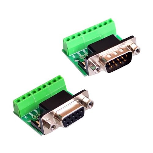 DB9 RS232 Serial to Terminal MALE Female Adapter Connector B