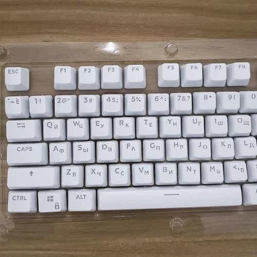 2020 New 104 Keycaps Russian Translucent Backlight Keycaps F