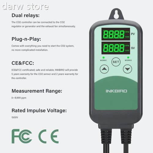 1Inkbrd ICC 50T with S01 aSens0or Digitl Proigrammable CO2 T