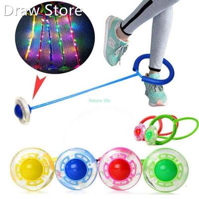 Sports Flashing Jumping Ball Ankle Skip it Kids Adult Toys