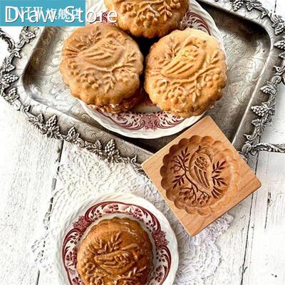 Moon Cake Mold Animal Carving Wooden Pastry Mold Oriental Pa