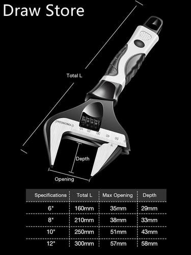 Professional Adjustable wrench Universal Spanner Key Nut Wre