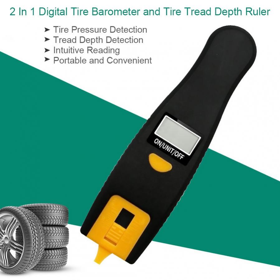 2 In 1 Tire Pressure Gauge Digital Barometer Automobile Tire