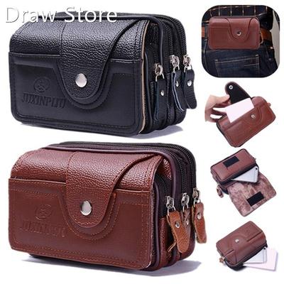 Man Waist Bag PU Leather Men Casual Design Small Waist Bag