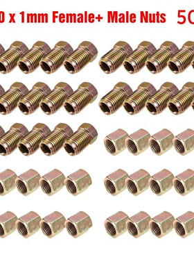50 Pcs 10mm X1mm Brake Line Tube Nuts Set Itting Nuts Kit Ma
