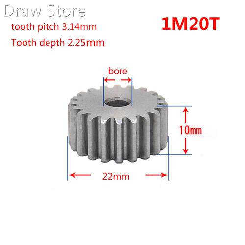 1 Modulus 20 Teeth Spur Gear 45# Steel Motor Gear Wheel No q
