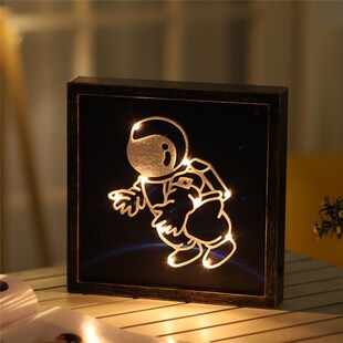 Vintage Photo Frame LED Table lamp Decorative Lamp Astronaut