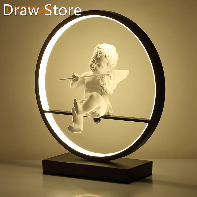 Angel table lamp bedroom bedside LED light modern decorative