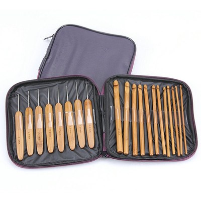 20pcs Crochet Hooks Knit Crochet Circular Wood Bamboo Knitti