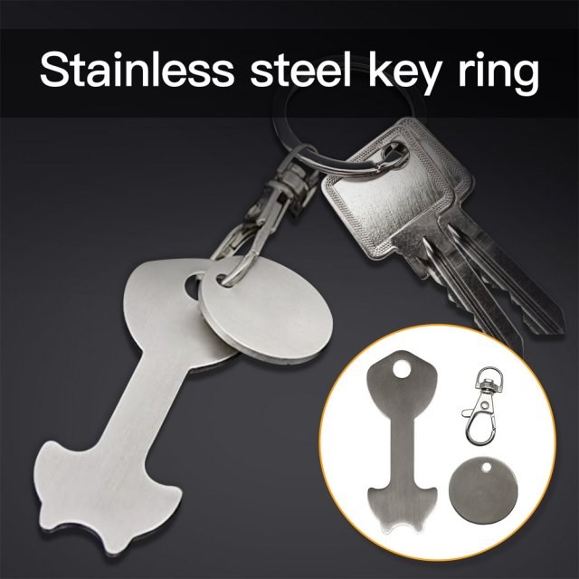 Stainless Steel Shopping Trolley Remover Keyring Removable S