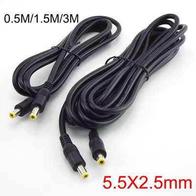 12V DC male to male Extension Cable Plug Cord 0.5m 1.5M 3m P