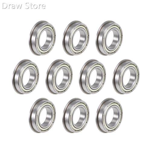 F6801ZZ Flange Ball Bearing 12x21x5mm Shielded Chrome Bearin