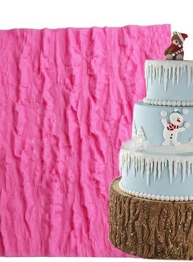 2022 New Tree Bark Texture Silicone Mold Cake Fondant Impres