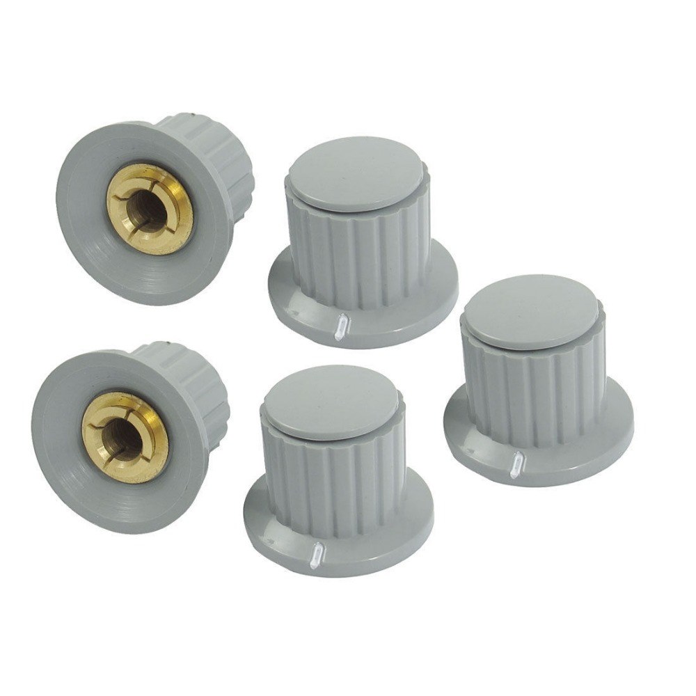 5 PCS/LOT 6mm Shaft Hole Dia Plastic Threaded Knurled Potent