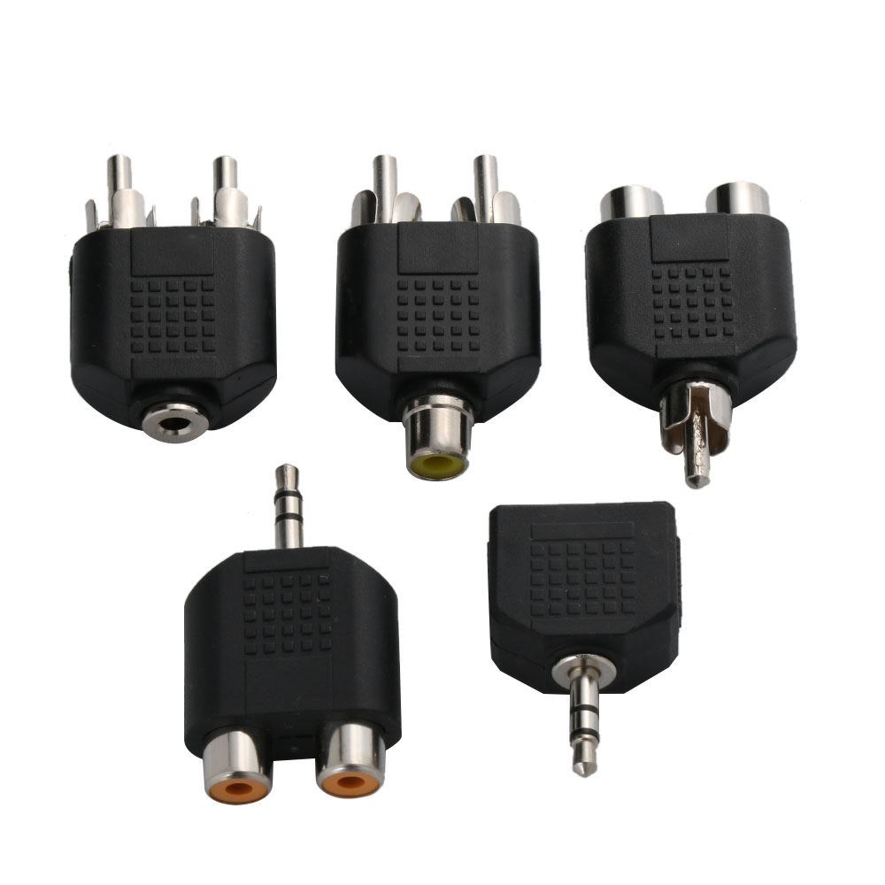 5 Styles RCA Y Splitter AV Audio Video Plug Converter 1 Male