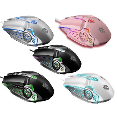 Portable Optical Wired Mouse USB Ergonomic Corded Mouse for