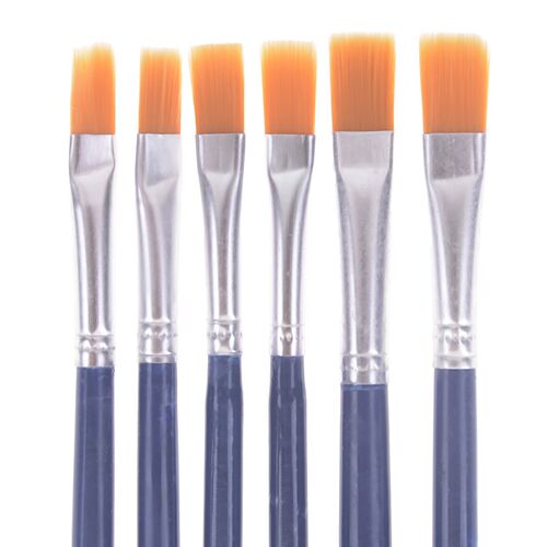 6Pcs/Set Watercolor Gouache Paint Brushes Different Shape Ro