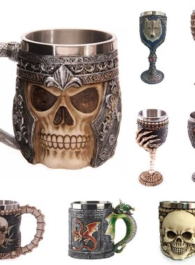 Gothic helmet 3D resin Modeling cup Tankard Striking Skull T